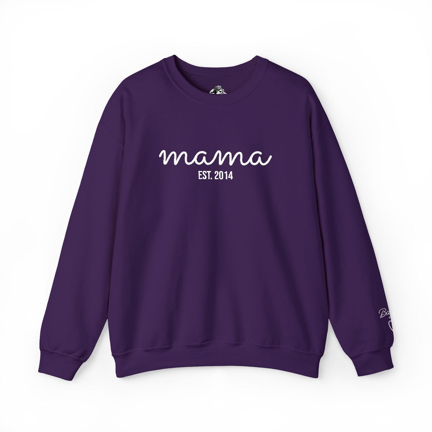 Custom Embroidered Mama Cursive Fleece Crewneck