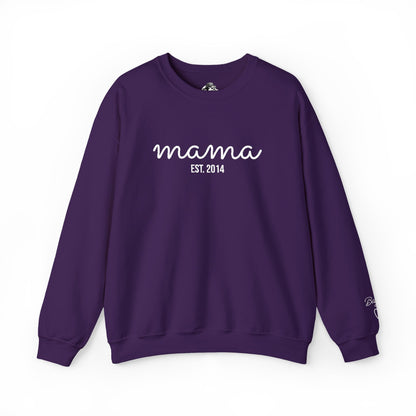 Custom Embroidered Mama Cursive Fleece Crewneck