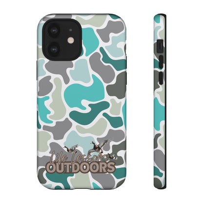 Turqoise old school camo Phone Case - Life Lessons Outdoors