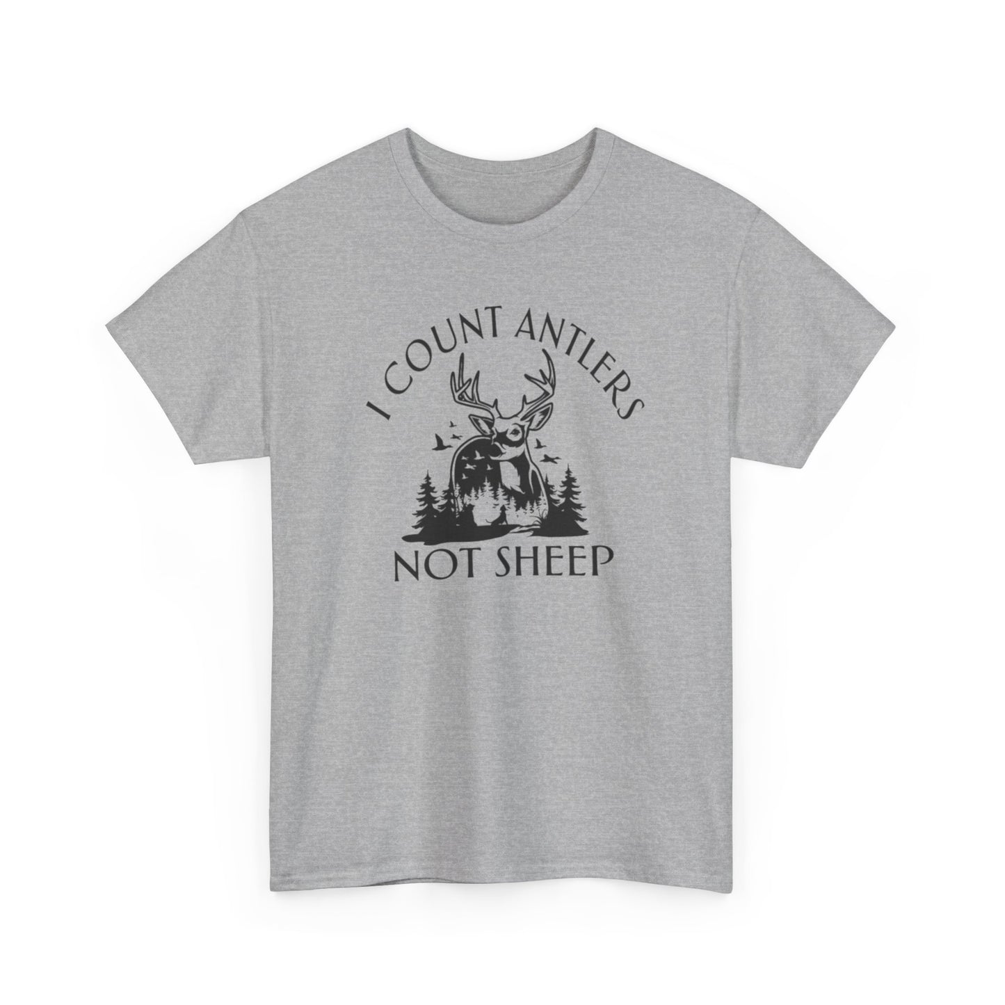 I Count Antlers Not Sheep Graphic Tee