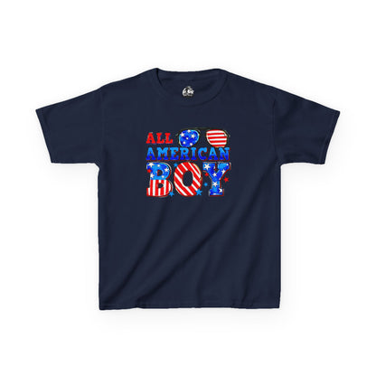 All American Boy Kids Tee, Patriotic T-Shirt, 4th of July Outfit, Independence Day Gift, Summer Kids Clothing