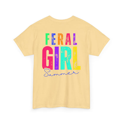 Feral Girl Summer Tee, Trendy Unisex T-Shirt, Casual Summer Wear, Gift for Friends, Festival Outfit, Playful Graphic Tee