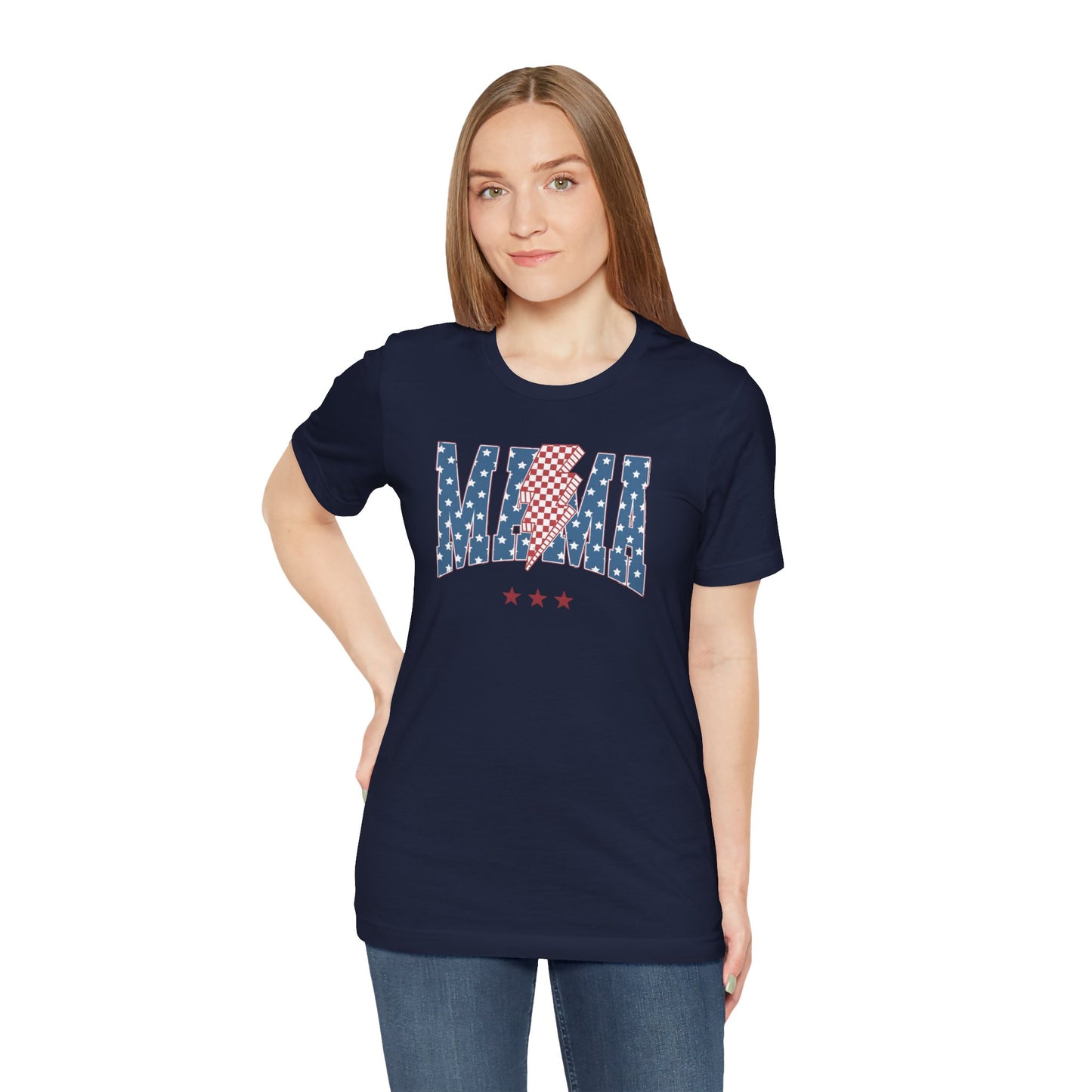 Comfy Women's Graphic tee - Mama -Stars & stripes -lightning bolt
