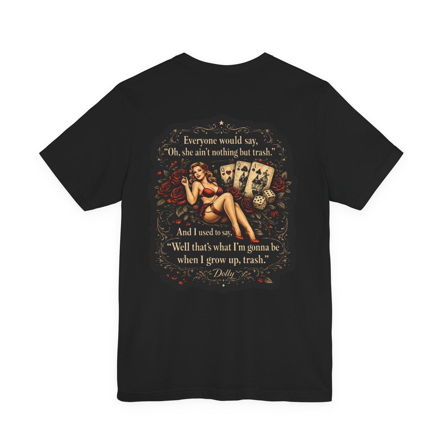 Town tramp pin up quote tee