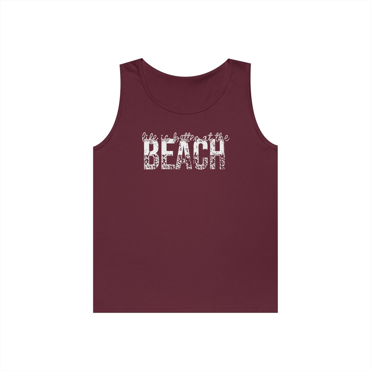 Life is Better at the Beach Unisex Heavy Cotton Tank Top