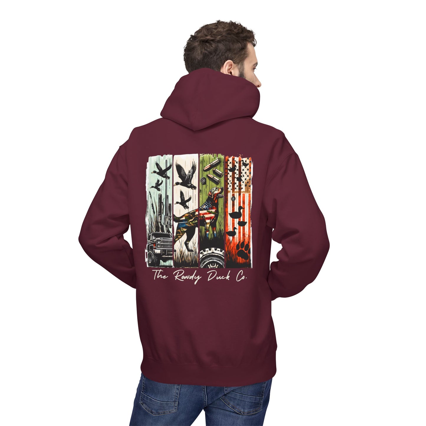 The RowdyDuckCo. -Graphic Hoodie - American Flag Country