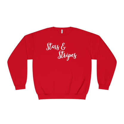 Stars & Stripes Unisex Crewneck Sweatshirt - Cozy Apparel for Casual Days, Gift for Independence Day, Summer BBQs, Fun Gatherings