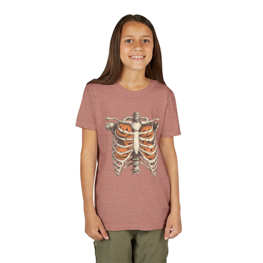 Spooky Pumpkin Skeleton Youth Tee