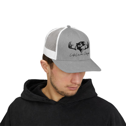 Rustic Outdoor Snapback Trucker Cap with Antler Design, Hunter's Hat, Camping Gear, Gift for Outdoorsman, Casual Summer Accessory