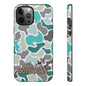 Turqoise old school camo Phone Case - Life Lessons Outdoors