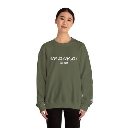 Custom Embroidered Mama Cursive Fleece Crewneck