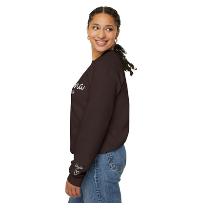Custom Embroidered Mama Cursive Fleece Crewneck