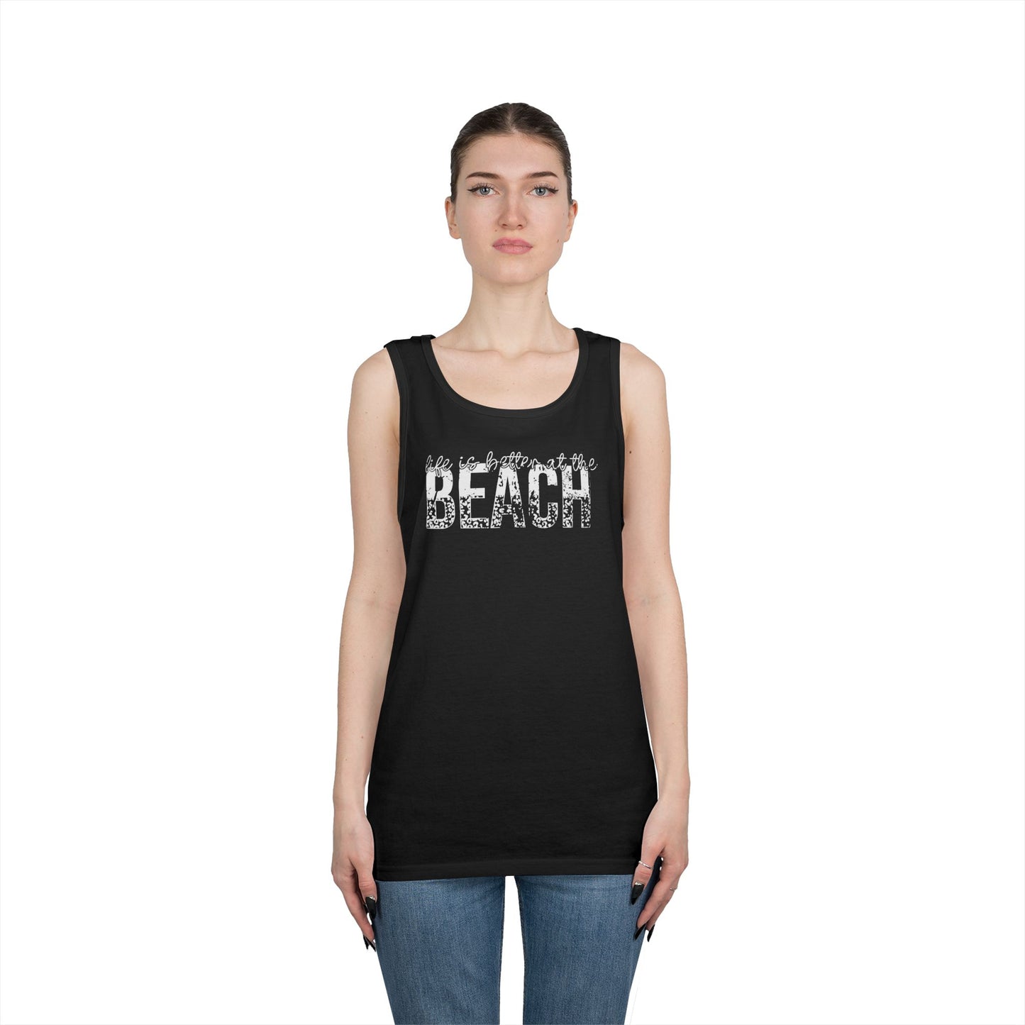 Life is Better at the Beach Unisex Heavy Cotton Tank Top