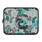 Turqoise Camouflage Fishing Laptop Sleeve - "Life Lessons" Design