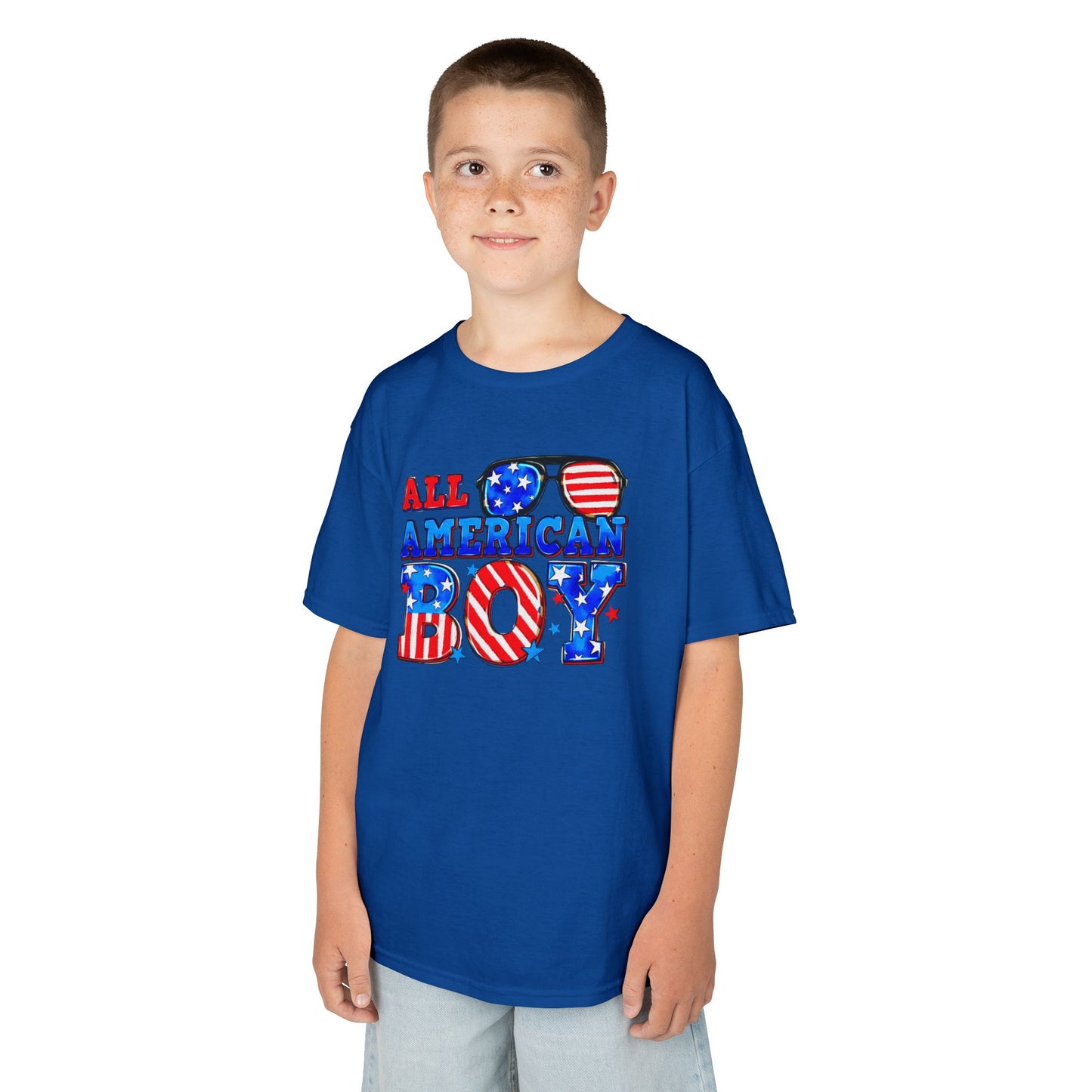 All American Boy Kids Tee, Patriotic T-Shirt, 4th of July Outfit, Independence Day Gift, Summer Kids Clothing