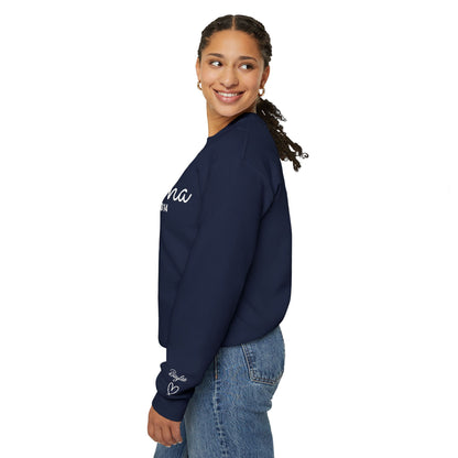 Custom Embroidered Mama Cursive Fleece Crewneck