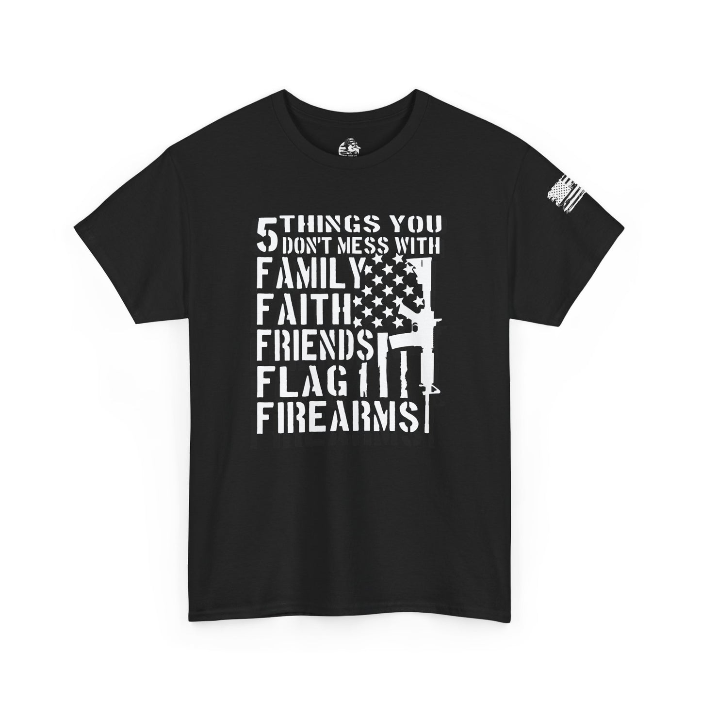 Patriotic Unisex Heavy Cotton Tee - 5 Things You Don't Mess With | Perfect for Veterans, Independence Day, Gifts