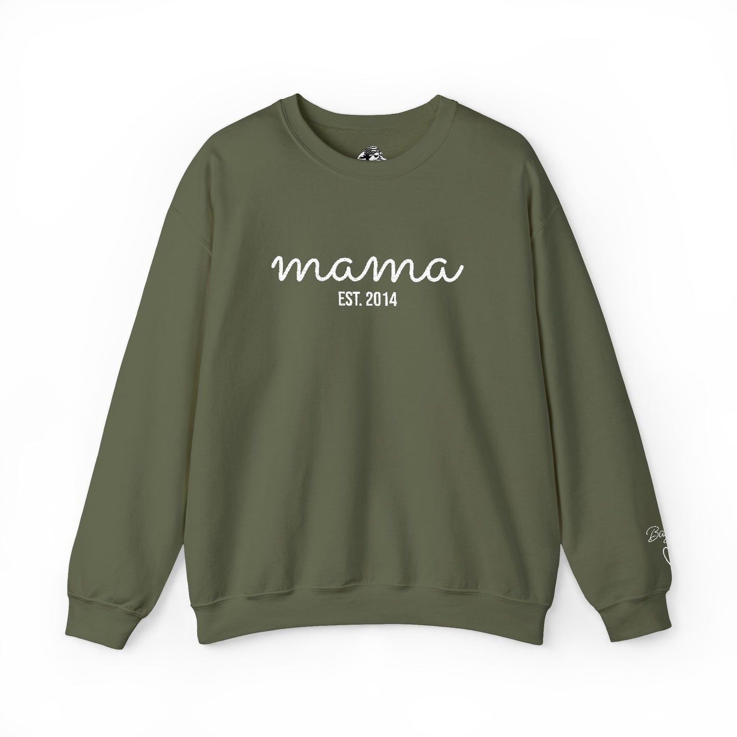 Custom Embroidered Mama Cursive Fleece Crewneck