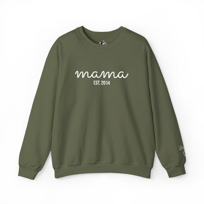 Custom Embroidered Mama Cursive Fleece Crewneck