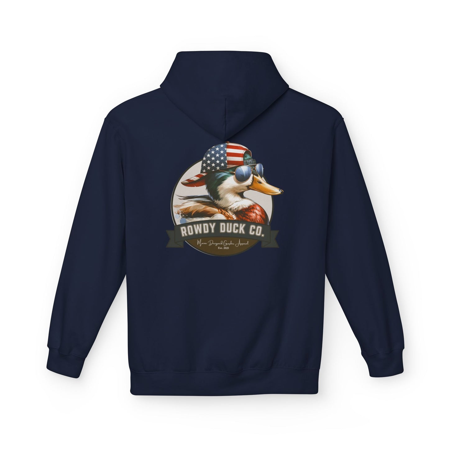 Patriotic Duck Hoodie, Fun Casual Wear for Outdoors, Gift for Animal Lovers, Unique Hoodie for Holidays, Comfy Everyday Style