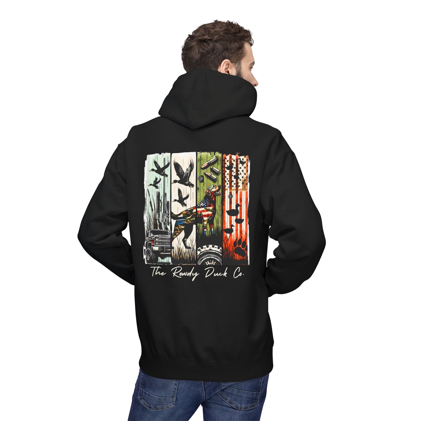 The RowdyDuckCo. -Graphic Hoodie - American Flag Country