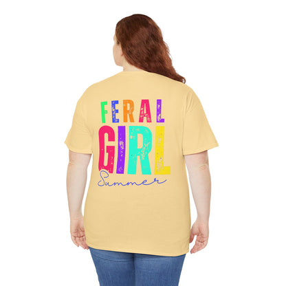 Feral Girl Summer Tee, Trendy Unisex T-Shirt, Casual Summer Wear, Gift for Friends, Festival Outfit, Playful Graphic Tee