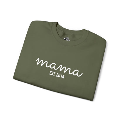Custom Embroidered Mama Cursive Fleece Crewneck