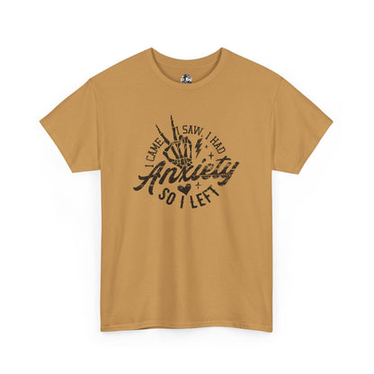 Anxiety-Relief Unisex Heavy Cotton Tee, Funny Mental Health Shirt, Casual Wear, Unique Gift for Friends, Motivational Outfit, Humor Tee