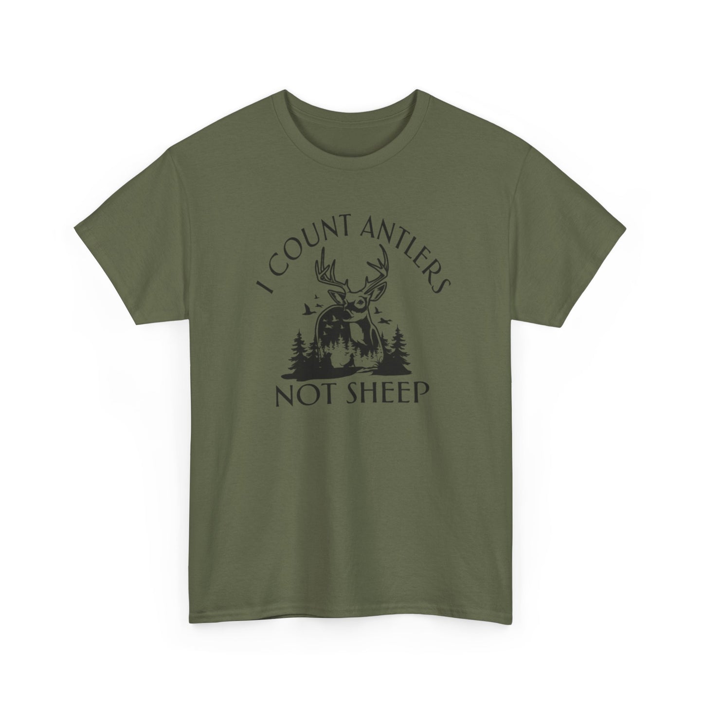 I Count Antlers Not Sheep Graphic Tee
