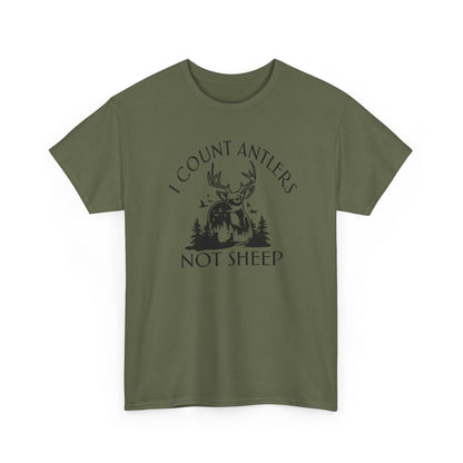 I Count Antlers Not Sheep Graphic Tee
