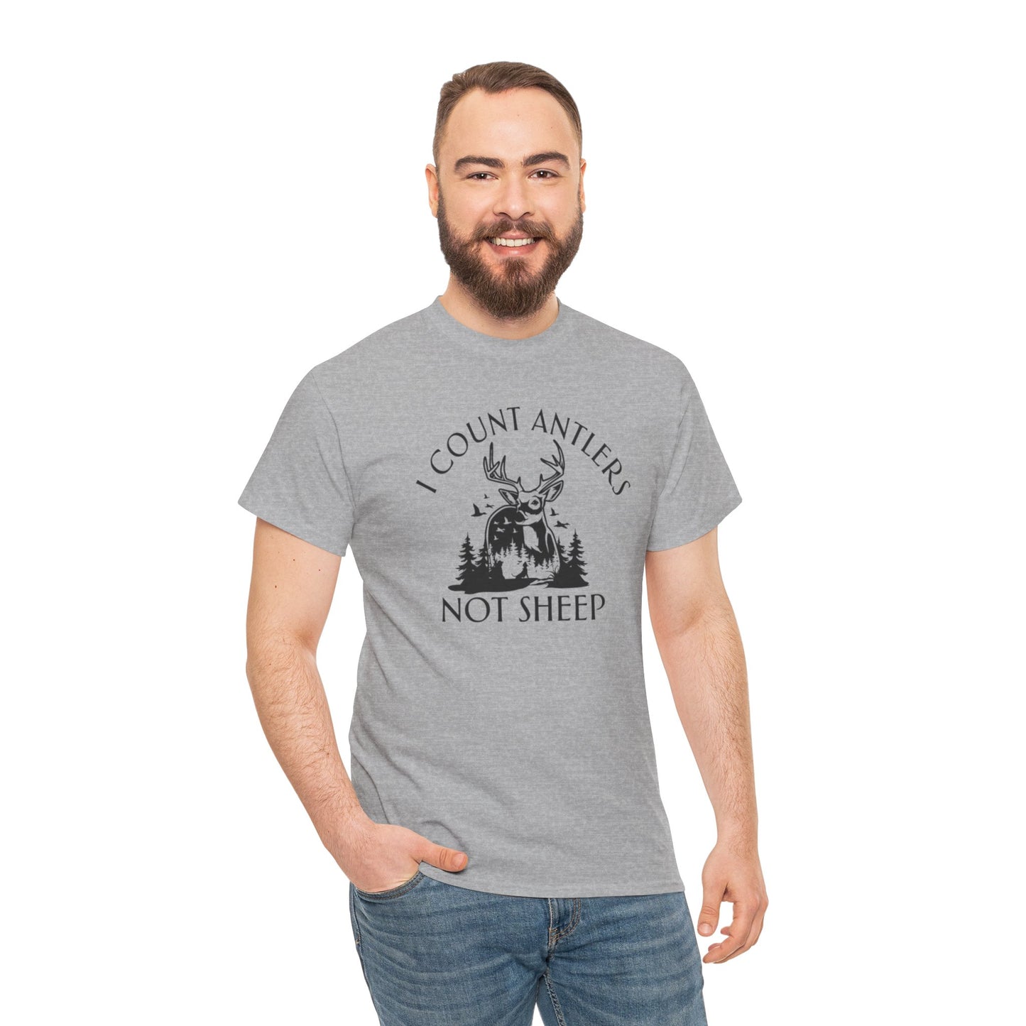 I Count Antlers Not Sheep Graphic Tee