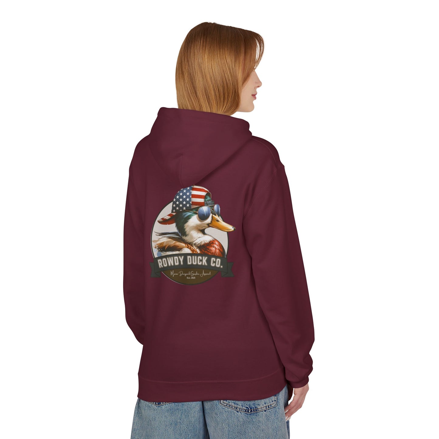 Patriotic Duck Hoodie, Fun Casual Wear for Outdoors, Gift for Animal Lovers, Unique Hoodie for Holidays, Comfy Everyday Style