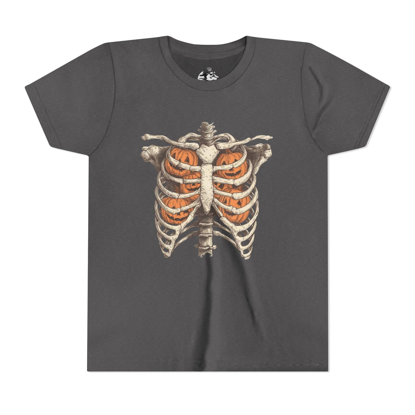 Spooky Pumpkin Skeleton Youth Tee