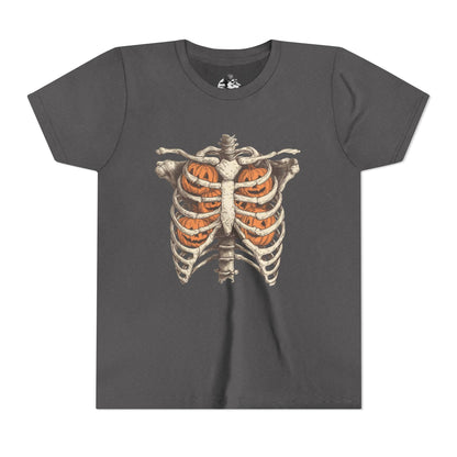 Spooky Pumpkin Skeleton Youth Tee