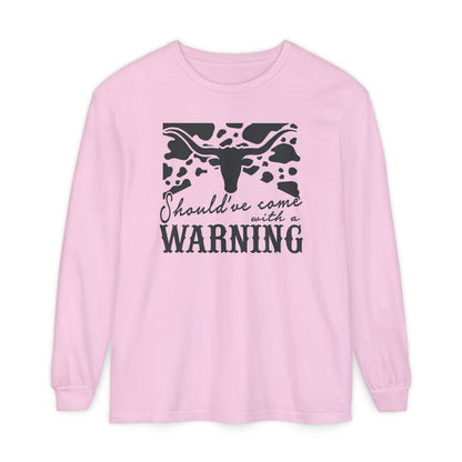 Warning Graphic Unisex Long Sleeve T-Shirt - Casual Cowgirl Vibes