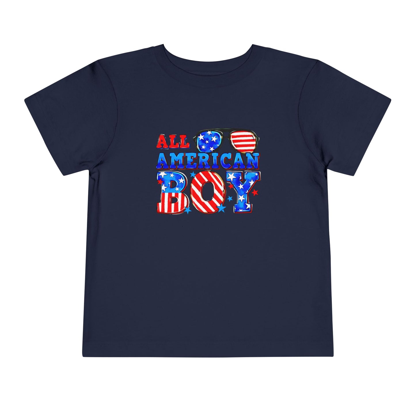 All American Boy Toddler Tee, Kids Patriotic Shirt, July 4th Outfit, Toddler Summer T-Shirt, USA Pride Apparel