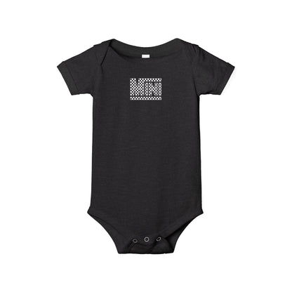 Racing Checkered Flag - Mini - Short sleeve Baby Onesie