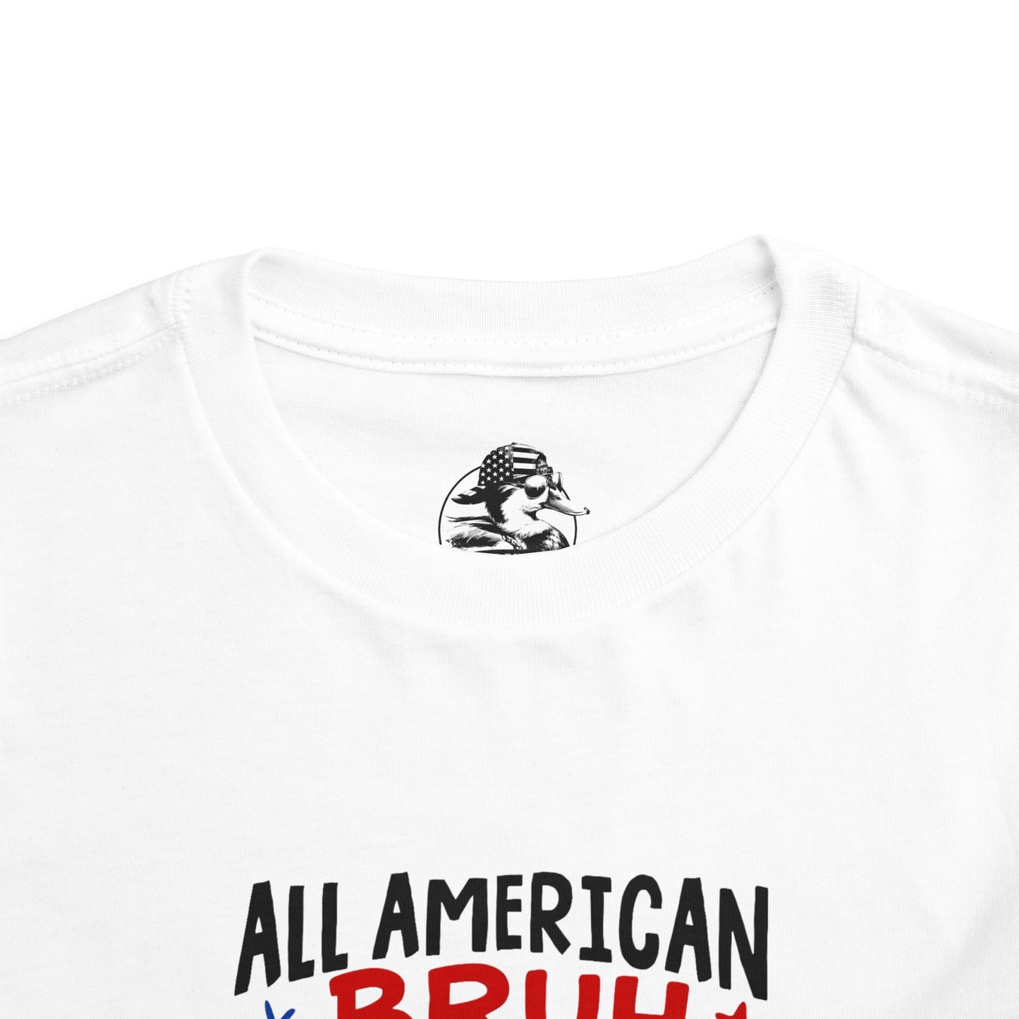 All American Bruh Toddler Tee, Cute Kids Shirt, Patriotic Toddler Outfit, 4th of July Apparel, Funny Duck Graphic Tee