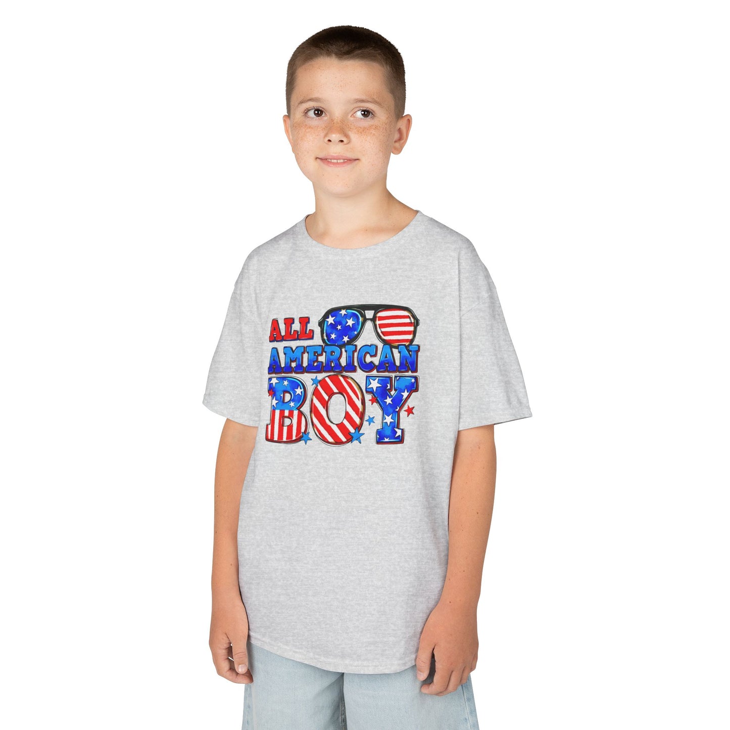All American Boy Kids Tee, Patriotic T-Shirt, 4th of July Outfit, Independence Day Gift, Summer Kids Clothing