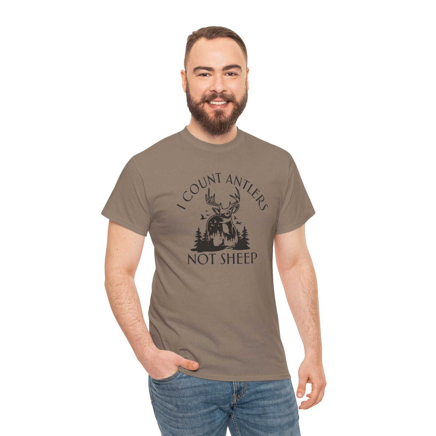 I Count Antlers Not Sheep Graphic Tee
