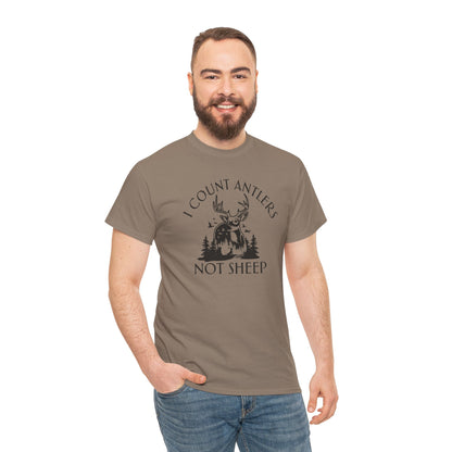 I Count Antlers Not Sheep Graphic Tee