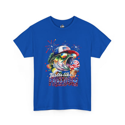 Patriotic Fishing Tee, Fourth of July Shirt, Freedom T-Shirt, Summer Adventure Apparel, Fishing Lover Gift