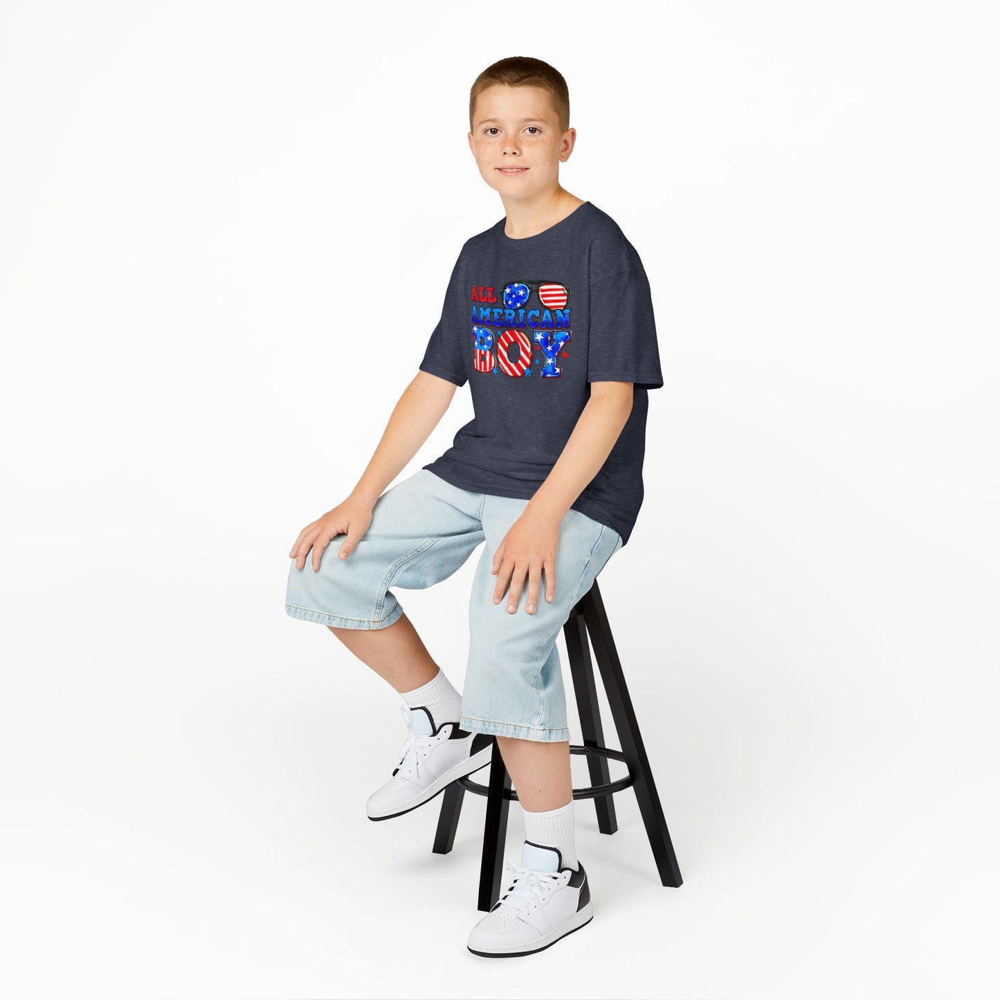 All American Boy Kids Tee, Patriotic T-Shirt, 4th of July Outfit, Independence Day Gift, Summer Kids Clothing