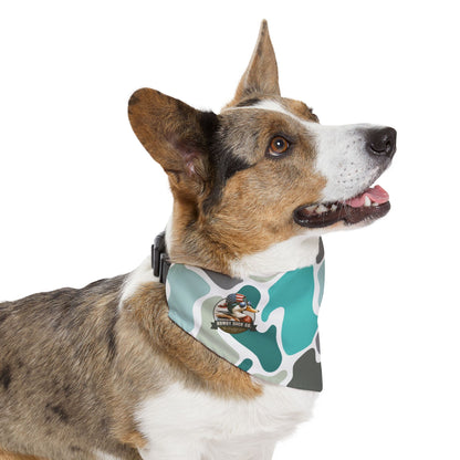 Stylish Turquoise Camo Pet Bandana Collar for Dogs - Perfect for Outings and Celebrations