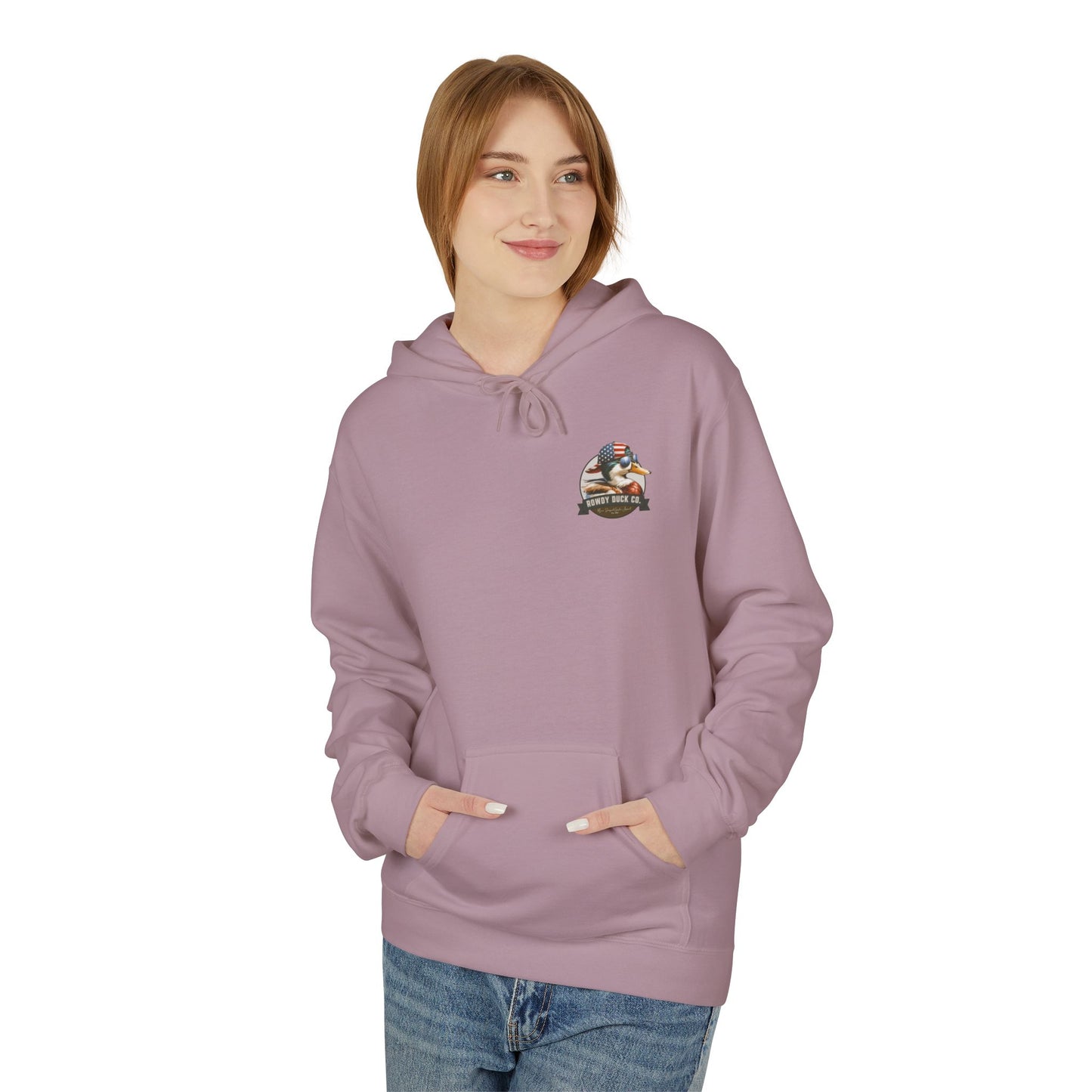 Patriotic Duck Hoodie, Fun Casual Wear for Outdoors, Gift for Animal Lovers, Unique Hoodie for Holidays, Comfy Everyday Style