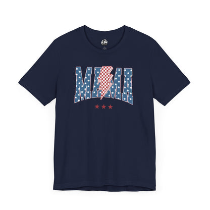 Comfy Women's Graphic tee - Mama -Stars & stripes -lightning bolt