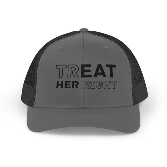 Snapback Trucker Cap - "Treat Her Right" Adjustable Cap,